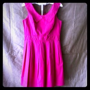 Magenta Cotton Flare Dress